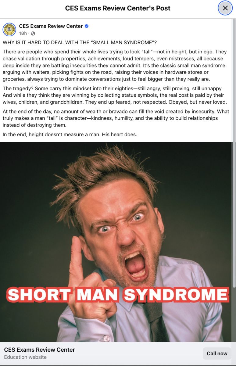 Embarrassingly heightist ad from the Philippines