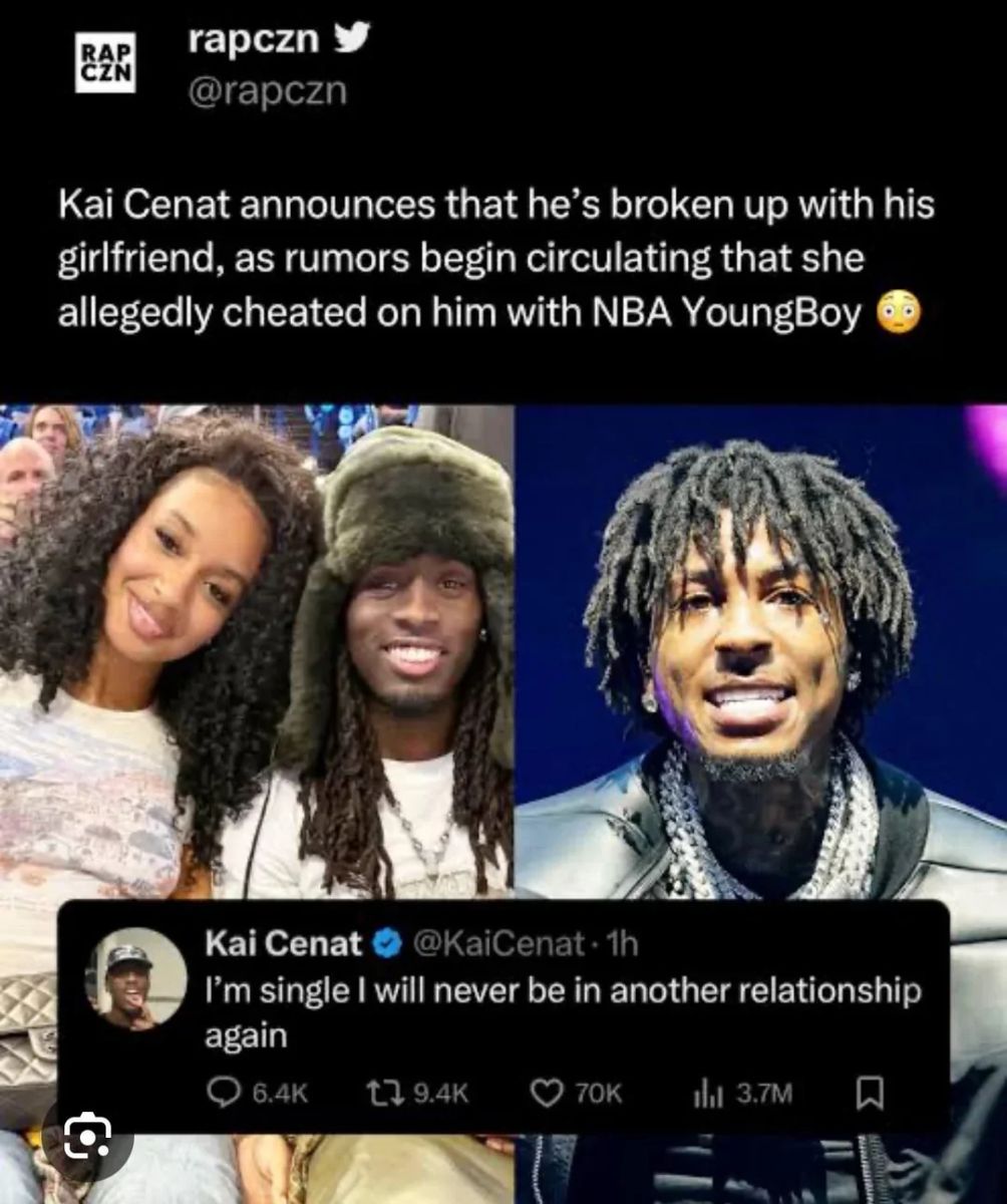 Kai Cenat announces that he's broken up with his girlfriend after cheating ex rumors