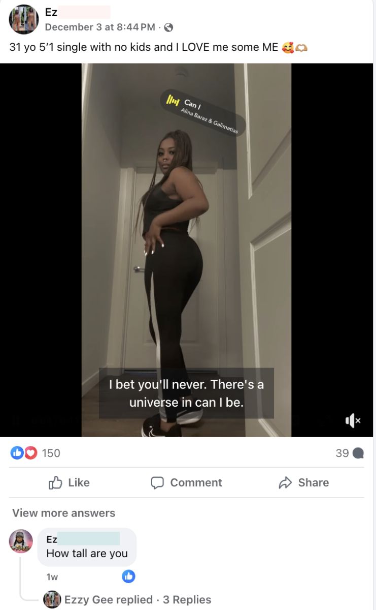 Older women thirsting over tall men in Facebook group