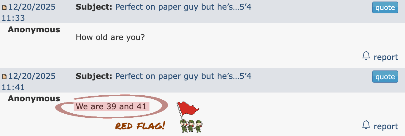 She said he's perfect on paper... but 5'4