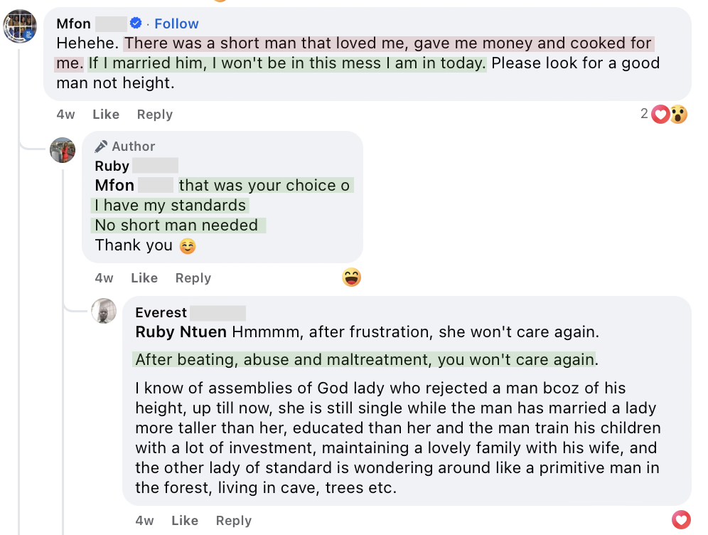 Woman Urgently Tells Her Facebook Followers To Avoid Short Men