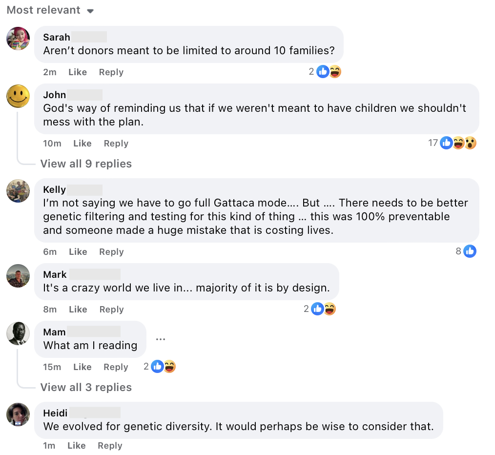 Sperm donor selected by 200 women spreads cancer causing gene.