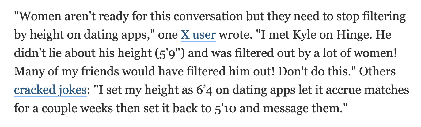 USA Today Discusses Tinder's New Height Filter