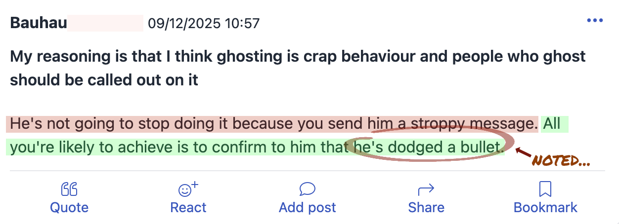 Woman furious that she was ghosted by a short middle aged man