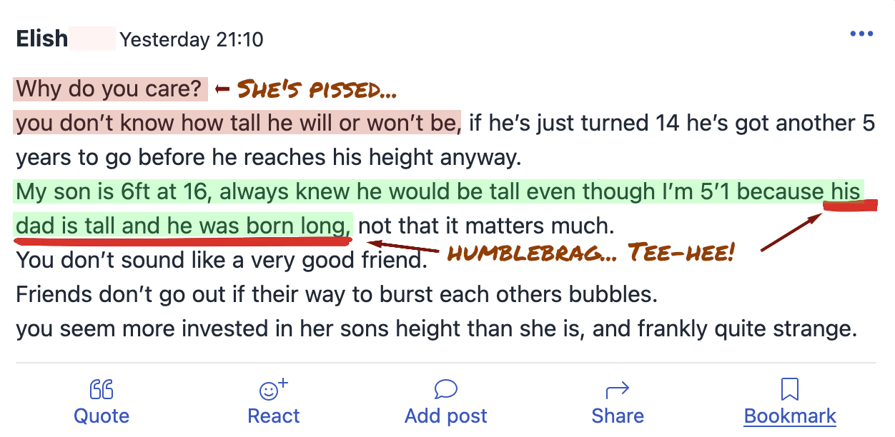 Women attack female poster who suggests that short women can have short offspring