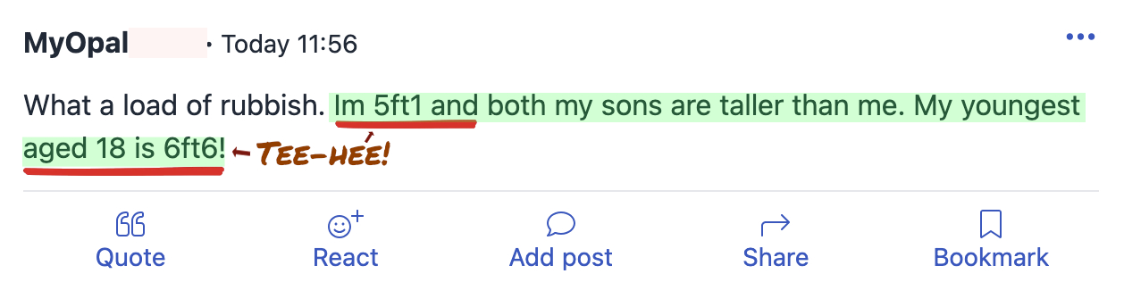 Women attack female poster who suggests that short women can have short offspring